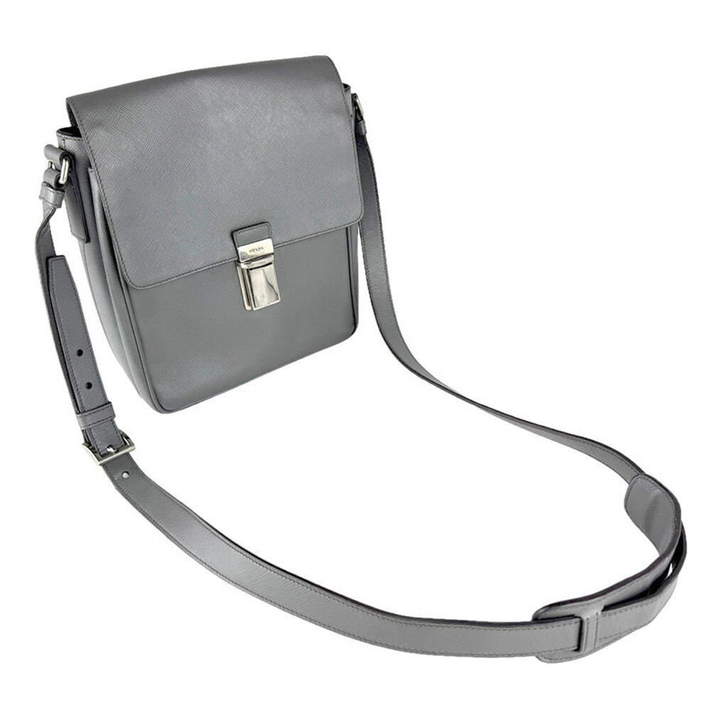 PRADA Gray Leather Shoulder Bag - Picture 10 of 13